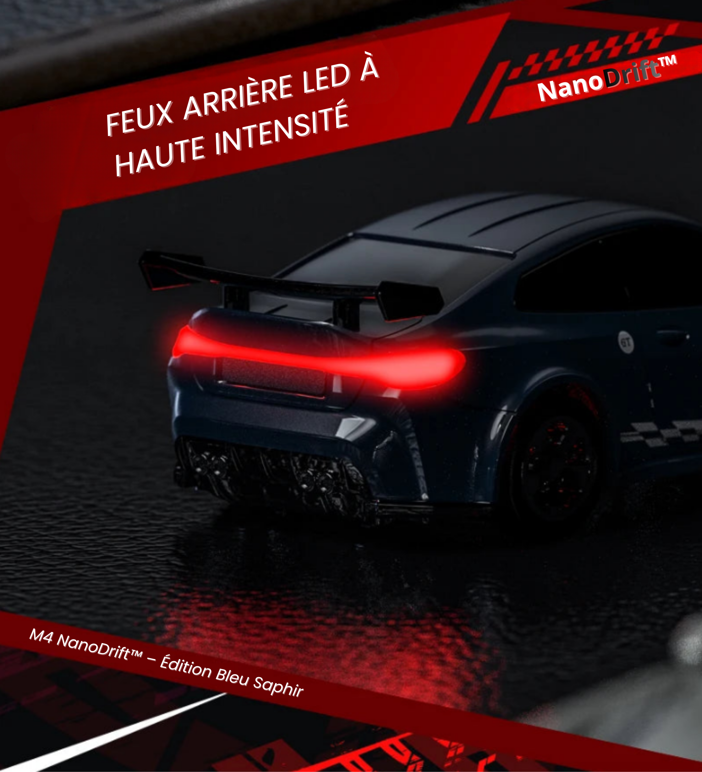 911 NanoDrift™ – Édition Bleu Acier | Voiture RC Drift Haute Précision