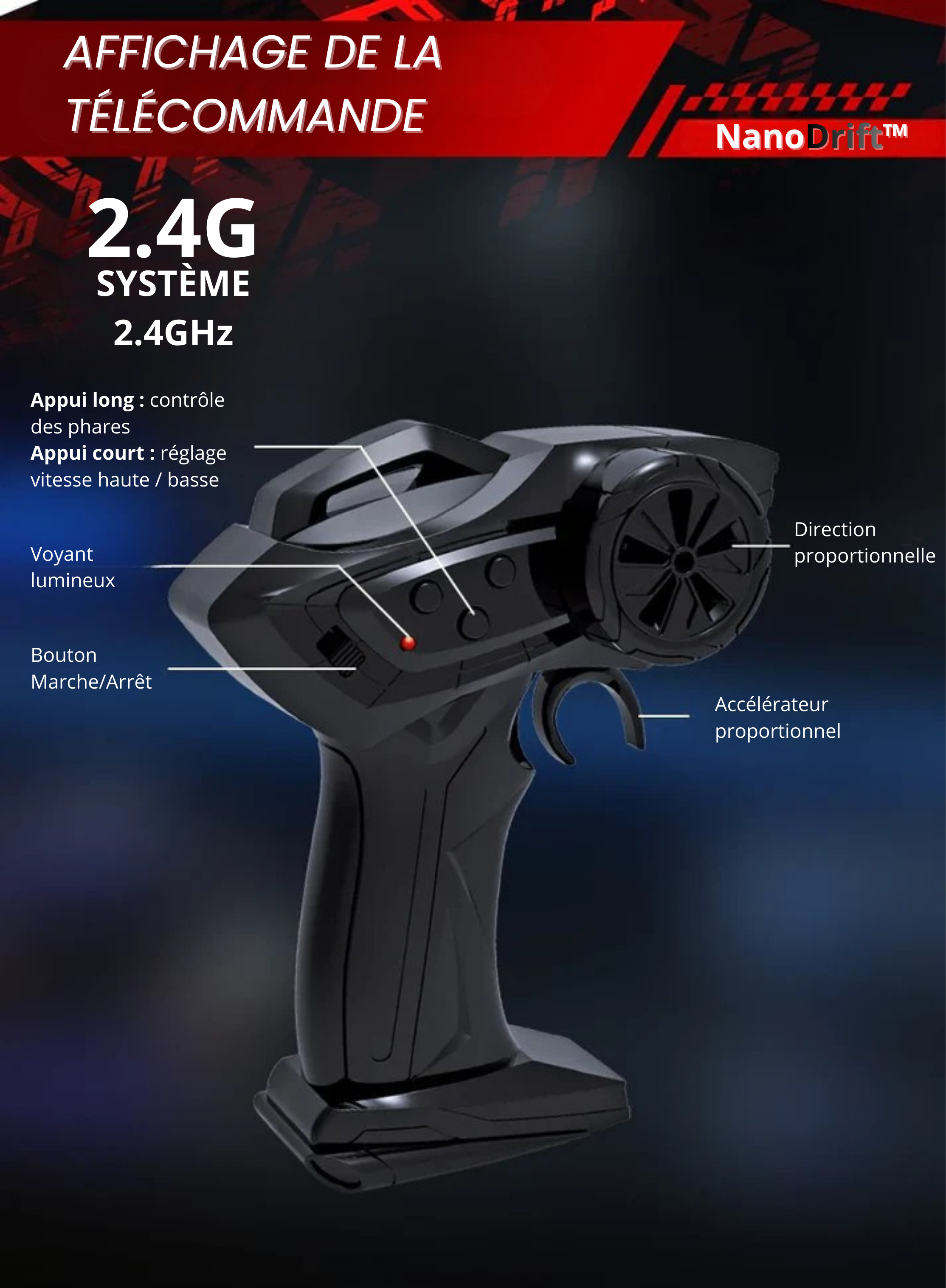 911 NanoDrift™ – Édition Noir Onyx | Voiture RC Drift Haute Précision